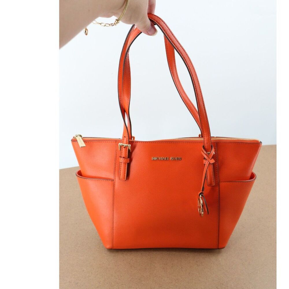 Michael Kors Jet Set Tote Bag Saffiano Orange Large